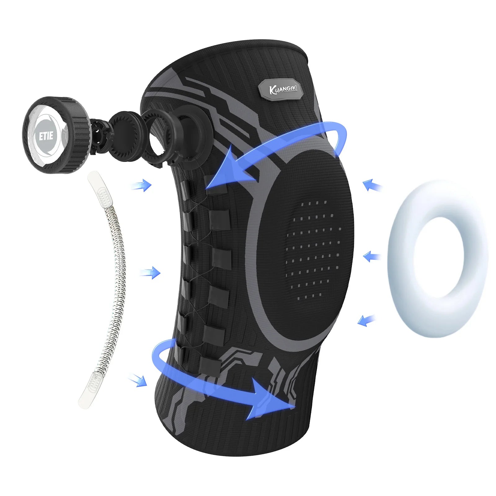 Adjustable Knee Brace with Patella Gel Pad & Lateral Stabilizers