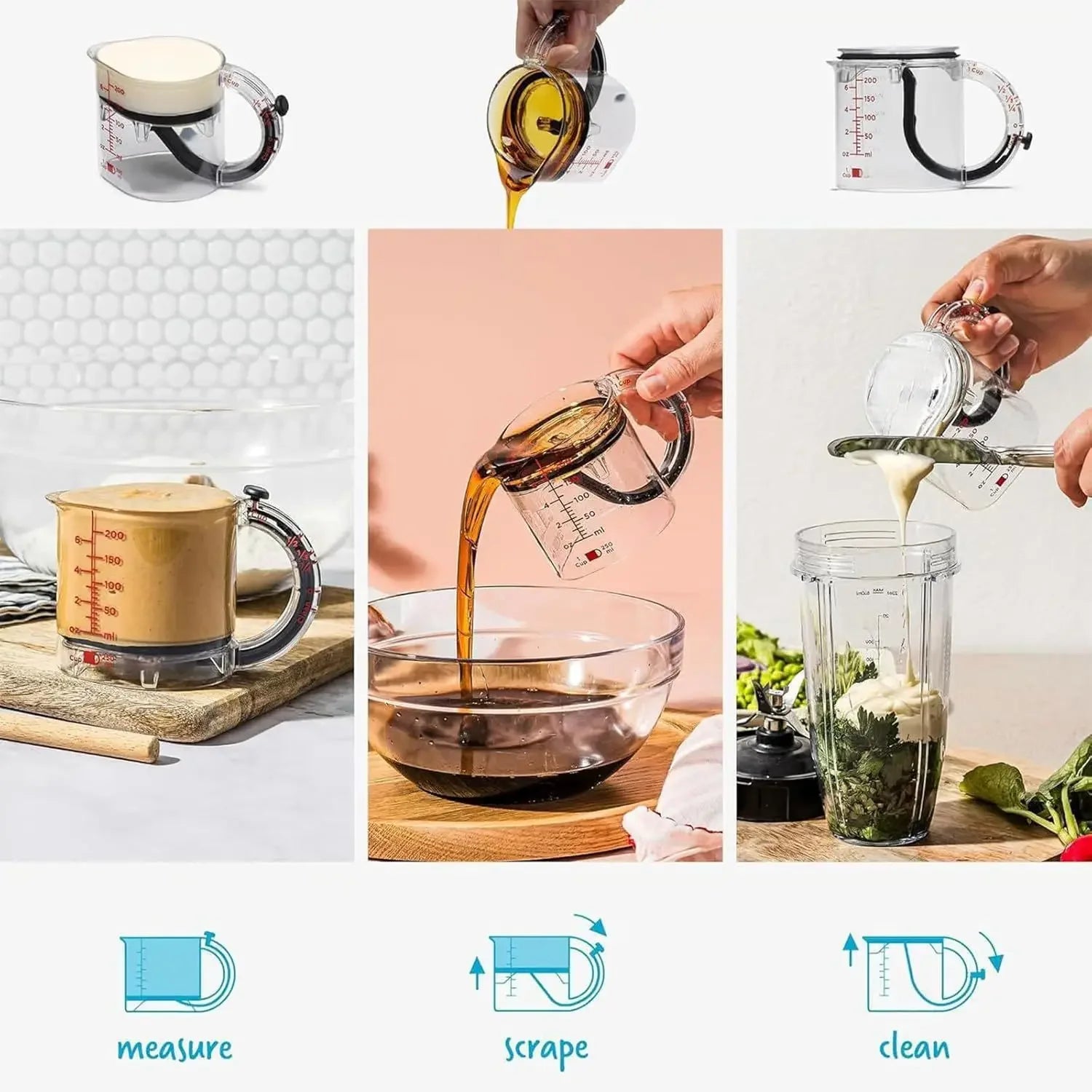 4-in-1 Adjustable Measuring Cup – 200ml with Precise Scale