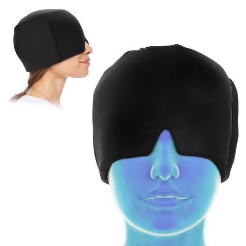 Cold Therapy Migraine Relief Cap – Cooling Head Wrap for Headache & Sinus Relief