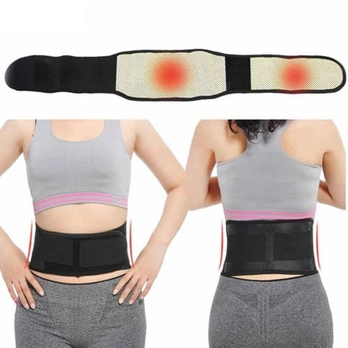 Tourmaline Self-Heating Waist Brace – Magnetic Compression Back Support Belt