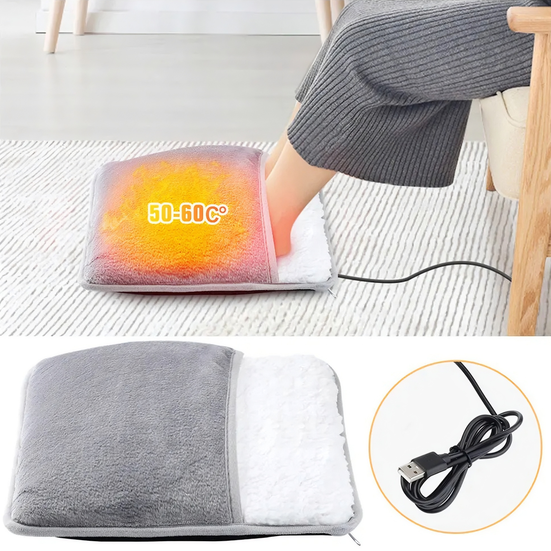Electric Foot Heating Pad – Heated Foot Warmer for Pain Relief