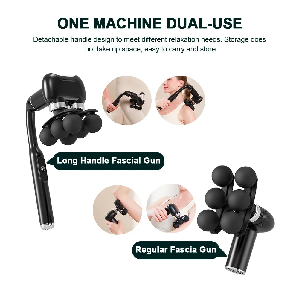 6-Head Handheld Fascia Gun – Deep Muscle Percussion Massager