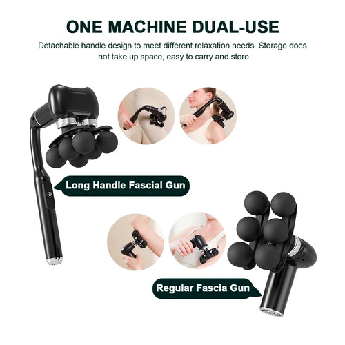 6-Head Handheld Fascia Gun – Deep Muscle Percussion Massager