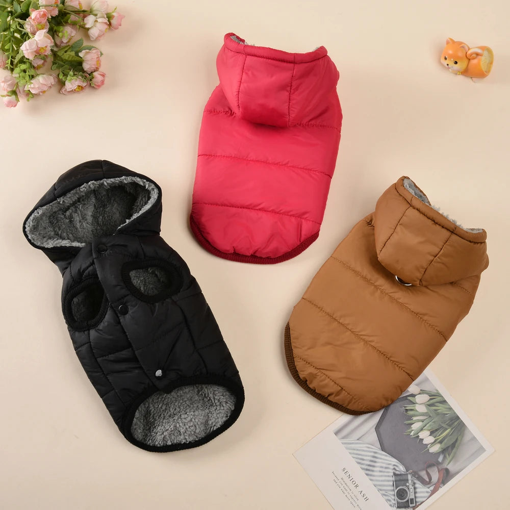 Hooded – Windproof fleece pet jacket for small dogs and cat, XS to XL
