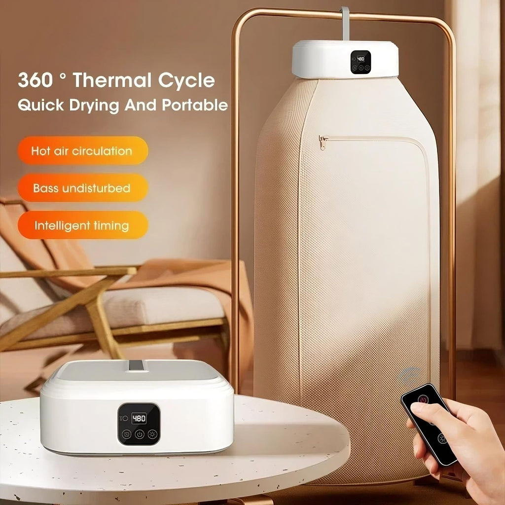 Portable Electric Travel Clothes Dryer with UV Light, compact and foldable