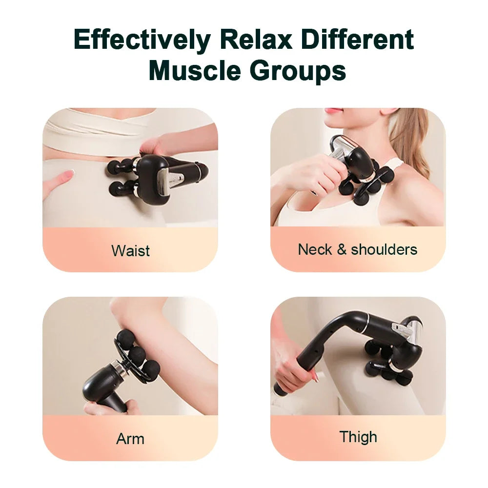 6-Head Handheld Fascia Gun – Deep Muscle Percussion Massager