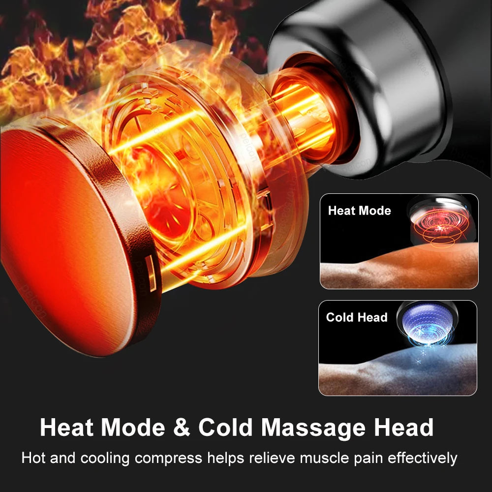 Fascia Massage Gun with Extension Handle – 10 Heads, 9 Speed Levels