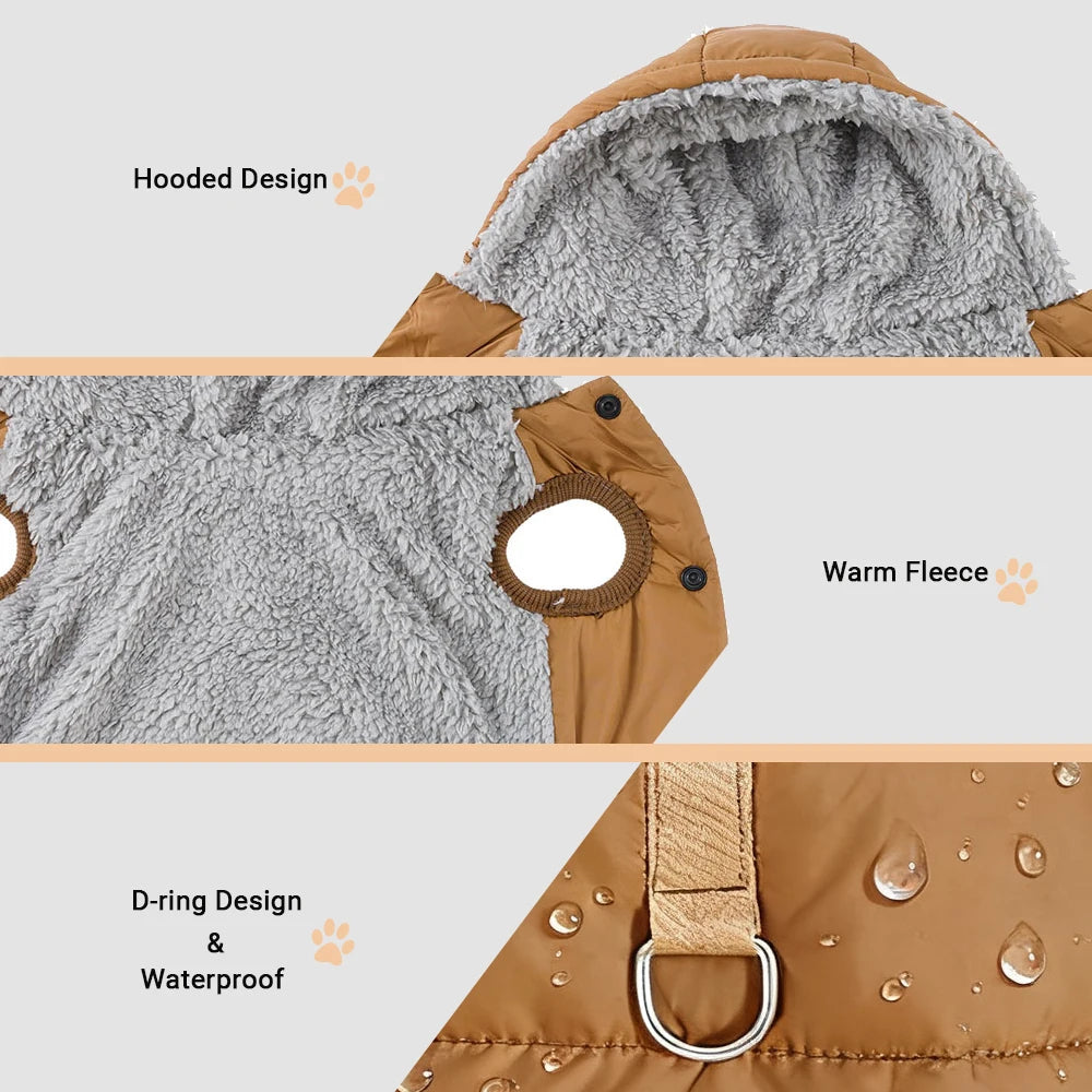 Hooded – Windproof fleece pet jacket for small dogs and cat, XS to XL