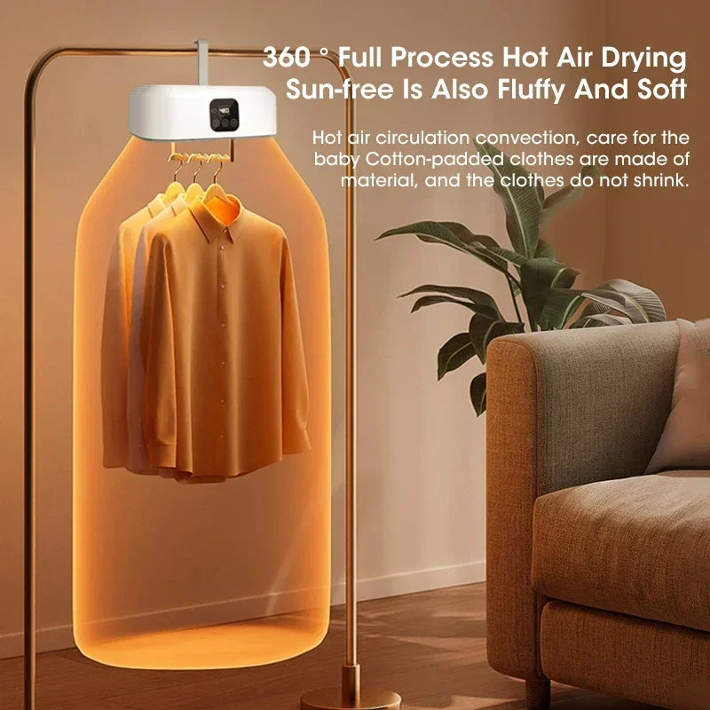 Portable Electric Travel Clothes Dryer with UV Light, compact and foldable