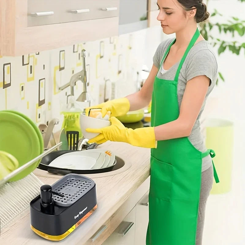 3-in-1 Dual Soap Dispenser Set with Sponge Holder