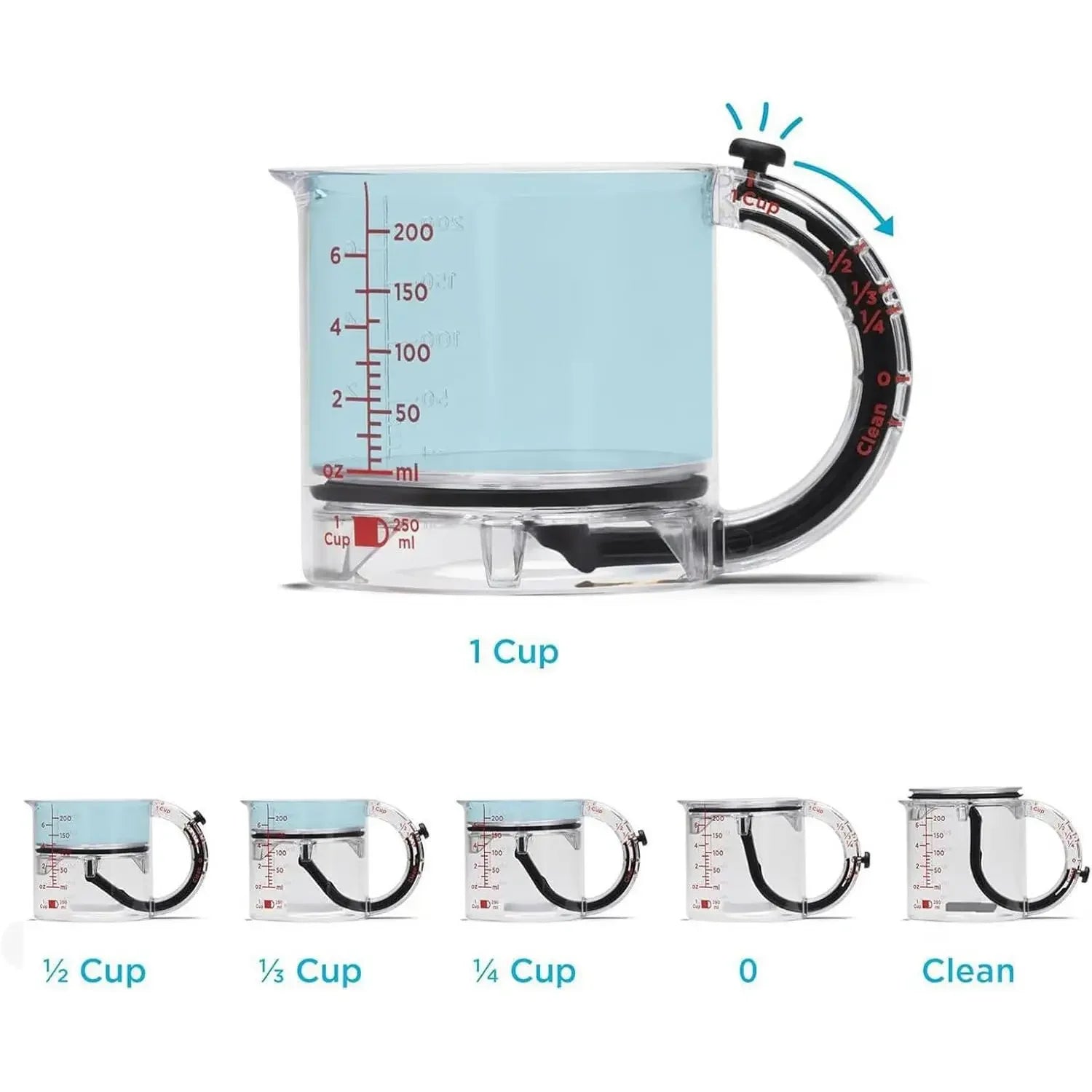 4-in-1 Adjustable Measuring Cup – 200ml with Precise Scale