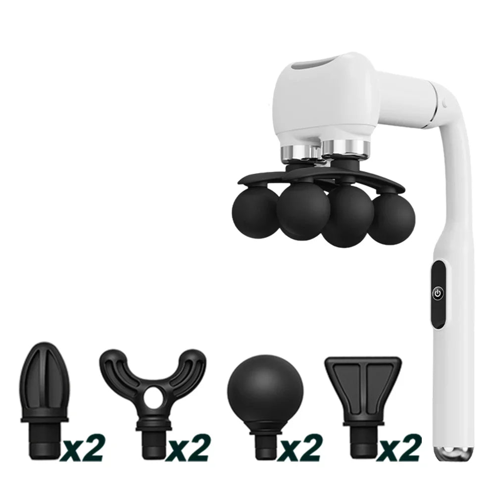6-Head Handheld Fascia Gun – Deep Muscle Percussion Massager