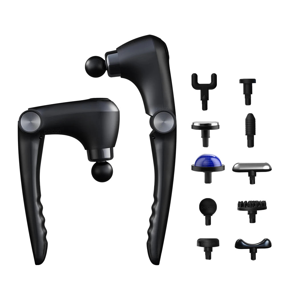 Fascia Massage Gun with Extension Handle – 10 Heads, 9 Speed Levels