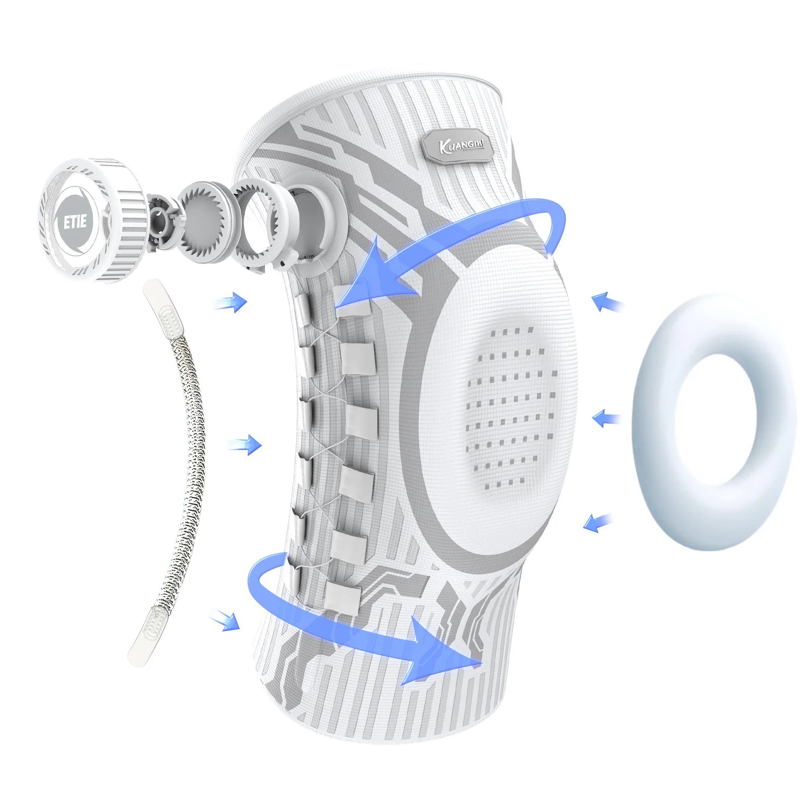 Adjustable Knee Brace with Patella Gel Pad & Lateral Stabilizers