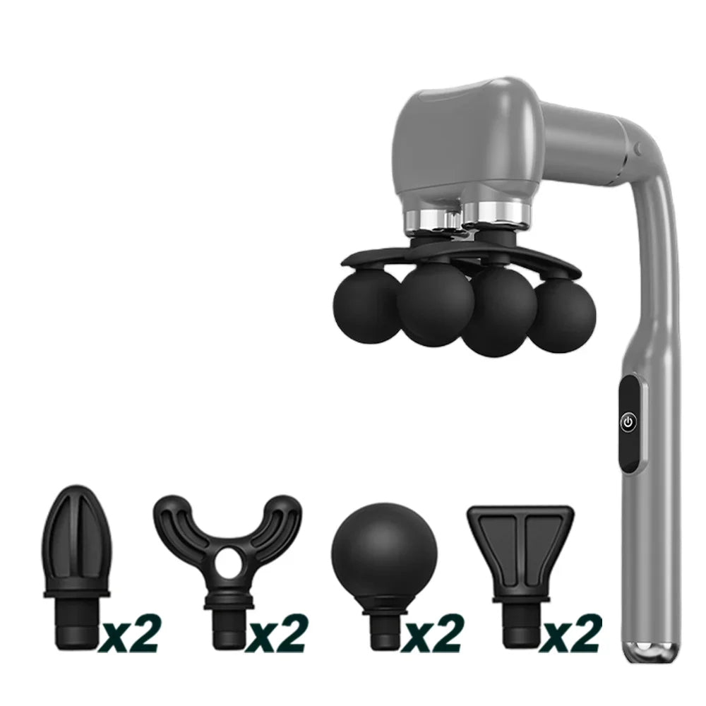 6-Head Handheld Fascia Gun – Deep Muscle Percussion Massager