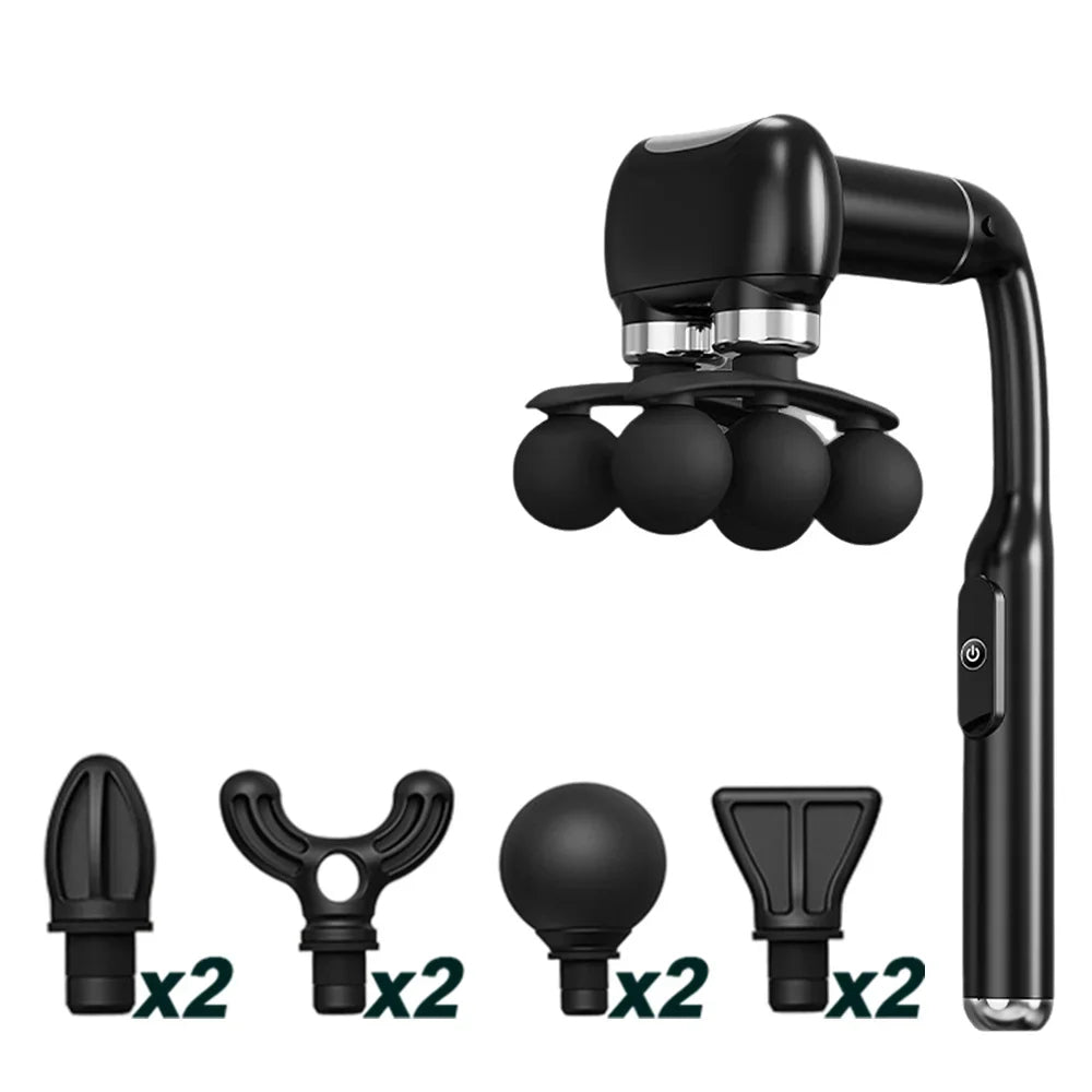 6-Head Handheld Fascia Gun – Deep Muscle Percussion Massager